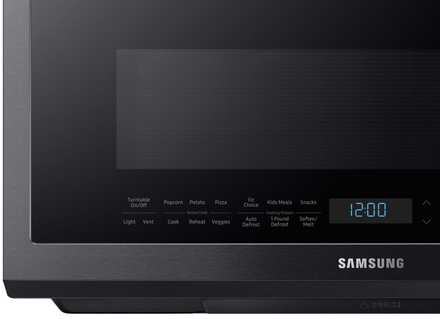 Samsung ME21M706BAG Over the Range Microwave - 2.1 Cu. Ft. Stainless Steel Black - Perfect for Modern Kitchens & Small Spaces