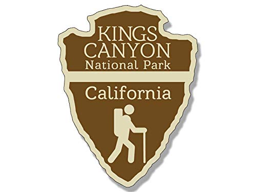 KINGS CANYON National Park 3x4 Inch Arrowhead Shaped Magnetic Vinyl Sticker - Perfect for RV, Hiking, Camping Gear & Outdoor Adventures