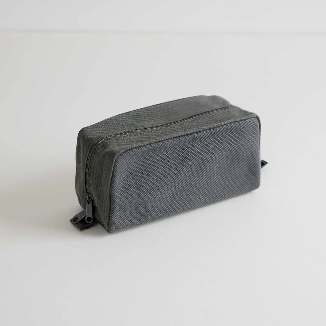 Premium Japanese Kurashiki Hampu Canvas Pouch - Medium Size Bluish Gray | Durable Cotton Storage Bag for Travel, Makeup, Stationery & Everyday Essentials