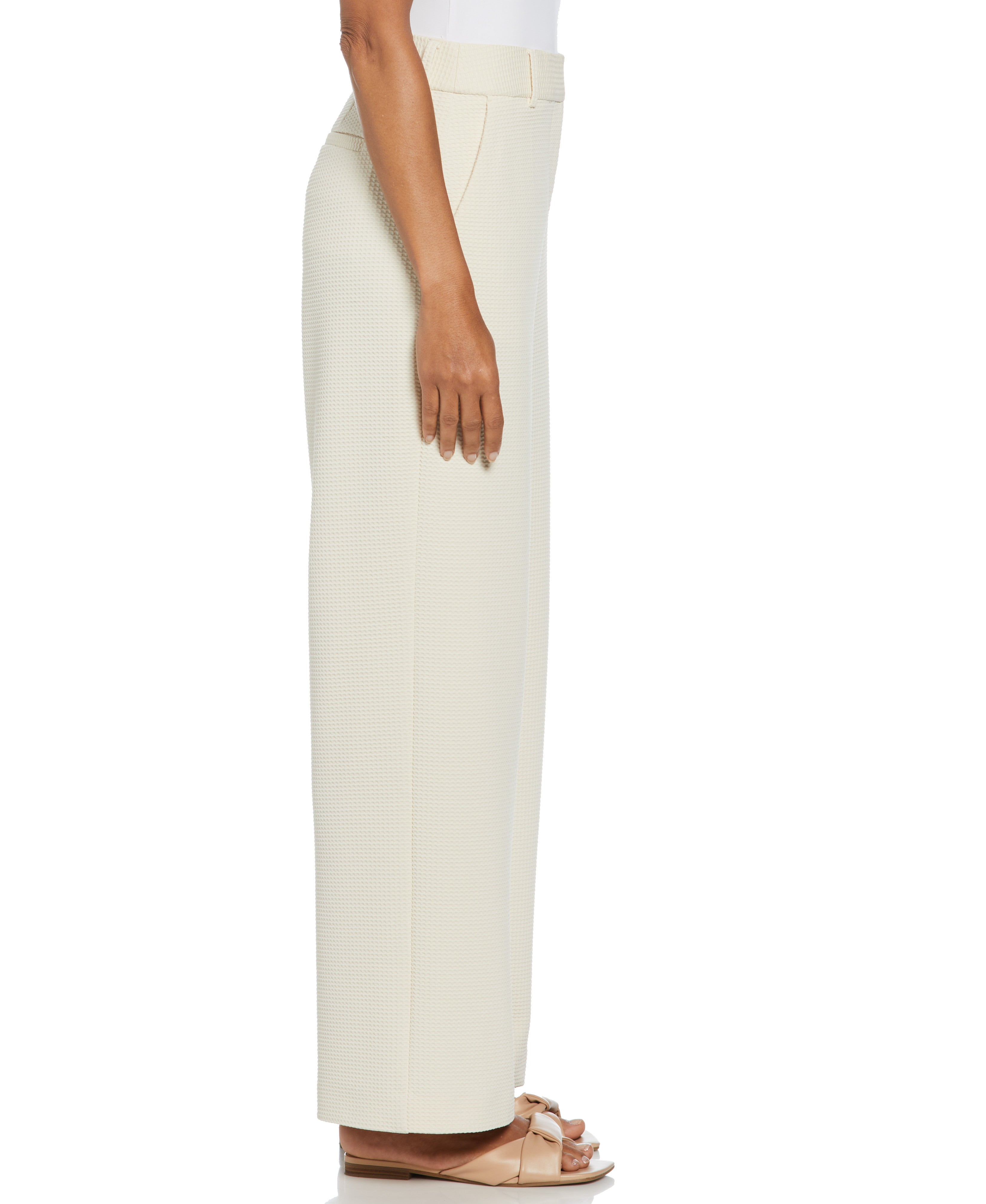 Women's High Waist Crease Front Wide Leg Pants - Comfortable Office & Casual Wear for Work & Everyday Outfits