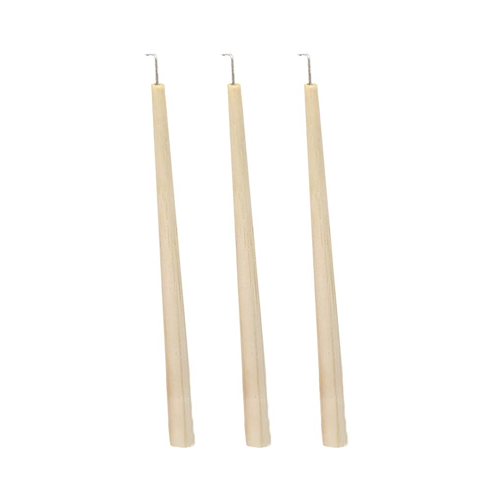 3 Pcs Wooden Handle Hair Weave Needles for Wig Making - Professional Ventilating & Hooking Tools for Extensions, Braiding & Cosplay (Perfect for Salon, DIY & Costume Design)