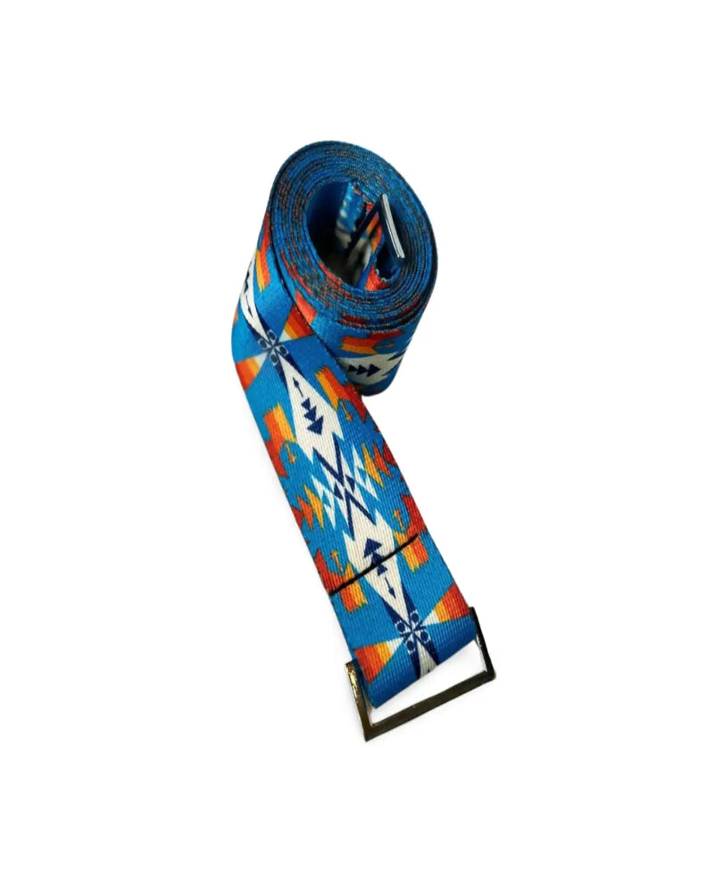 Premium Metal Buckle Yoga Strap with Pendleton Tucson Turquoise Design - Durable Stretching Belt for Yoga, Pilates & Fitness Training - Perfect for Home Workouts, Studio Sessions & Travel Accessories