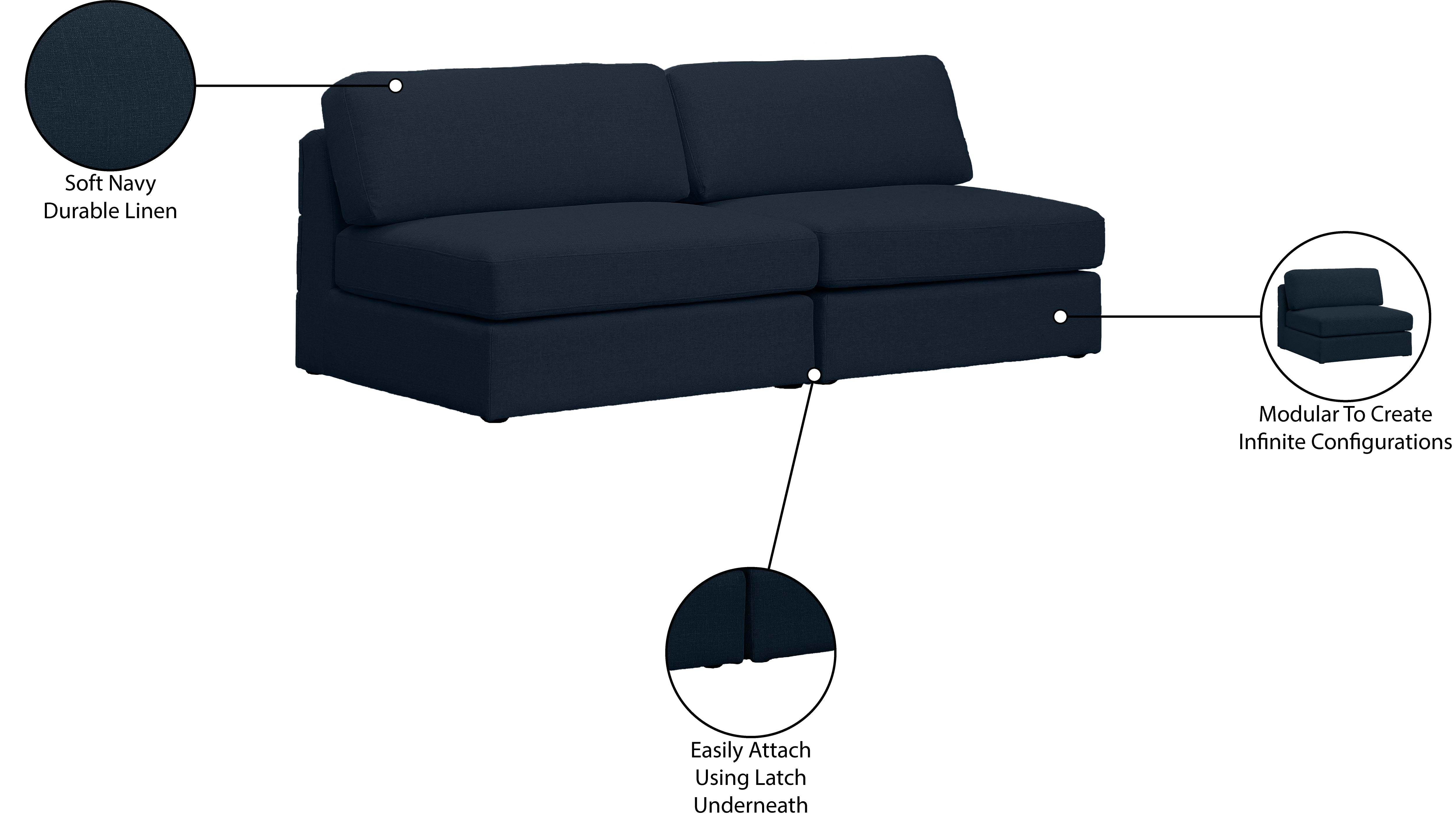 Beckham Durable Linen Textured Fabric Modular Sofa - Modern Sectional Couch for Living Room, Lounge & Home Theater (Gray)