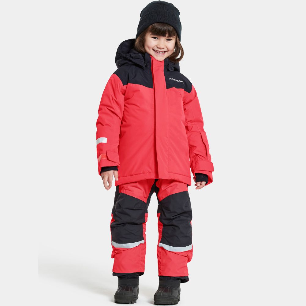 Didriksons Skare Kids Ski Jacket & Pants Set - Waterproof Winter Snowsuit for Boys & Girls, Insulated Warm Skiwear in Modern Pink - Perfect for Skiing, Snowboarding & Outdoor Winter Activities