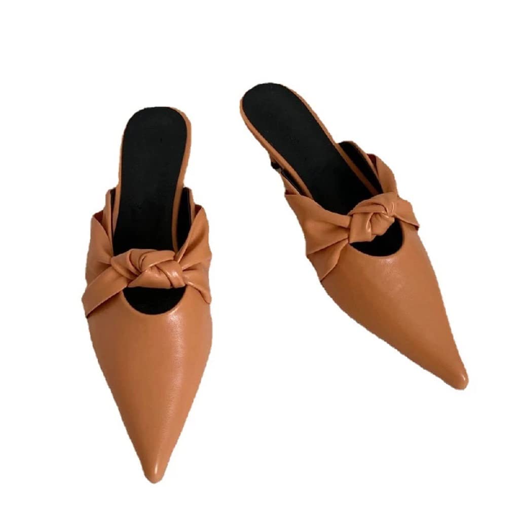 JSJFXZ Women's Closed Toe Summer Slippers - Pointed Toe Thin Heel Sandals for Outdoor Wear (Color A, Size 35) | Perfect for Beach, Vacation & Casual Outings