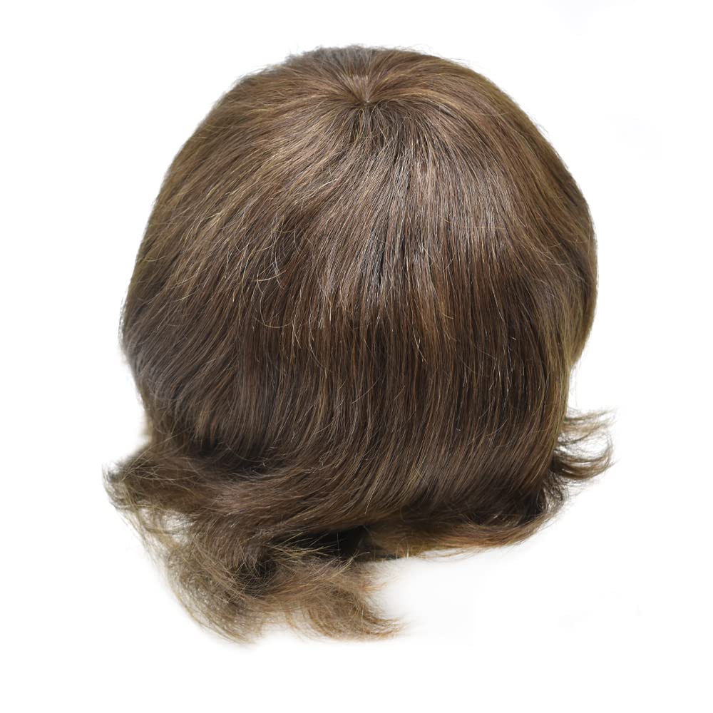 100% European Real Human Hair Men's Toupee - Swiss Lace Front Hair System for Men (Medium Light Brown, 8x10, 100% Density) | Natural Looking Hair Replacement for Thinning Hair & Baldness | Perfect for Daily Wear, Special Occasions & Confidence Boost