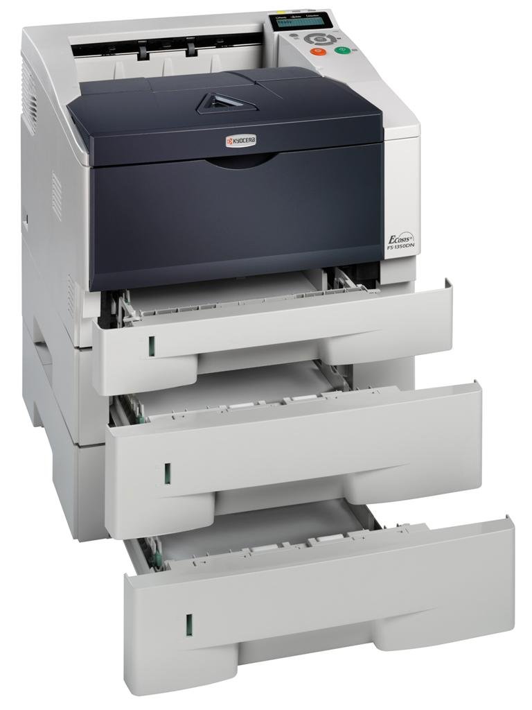 Kyocera FS-1350DN Monochrome Laser Printer - 30ppm, 1200x1200 dpi, Duplex Printing, Legal/A4 Paper Size, 300-Sheet Capacity - USB & Ethernet Connectivity for Home Office & Small Business Use