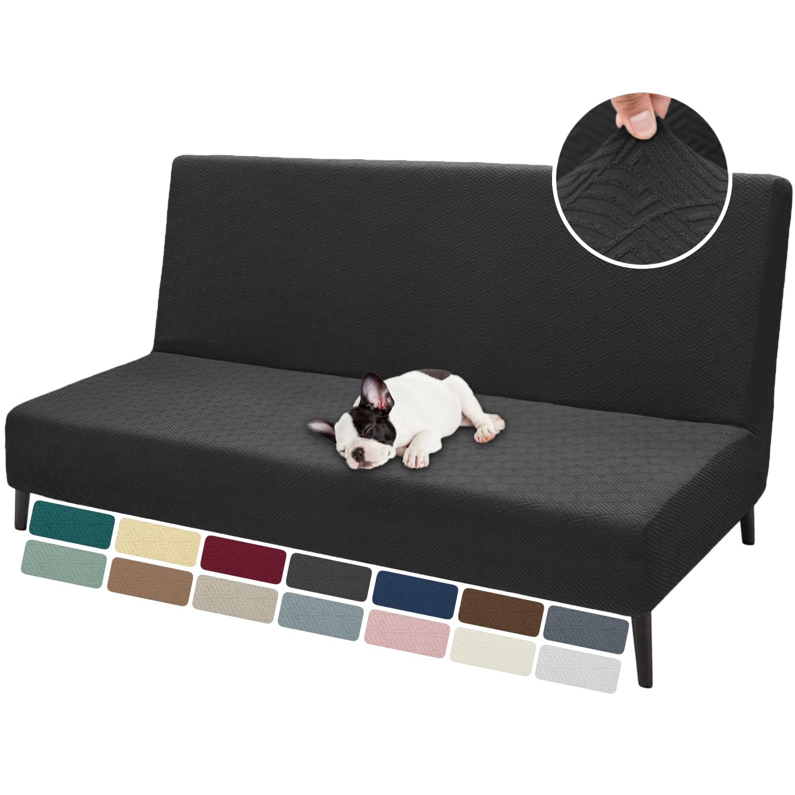 Stretch Jacquard Futon Cover Full Size - Non-Slip Sofa Bed Slipcover for Cozy Home Decor