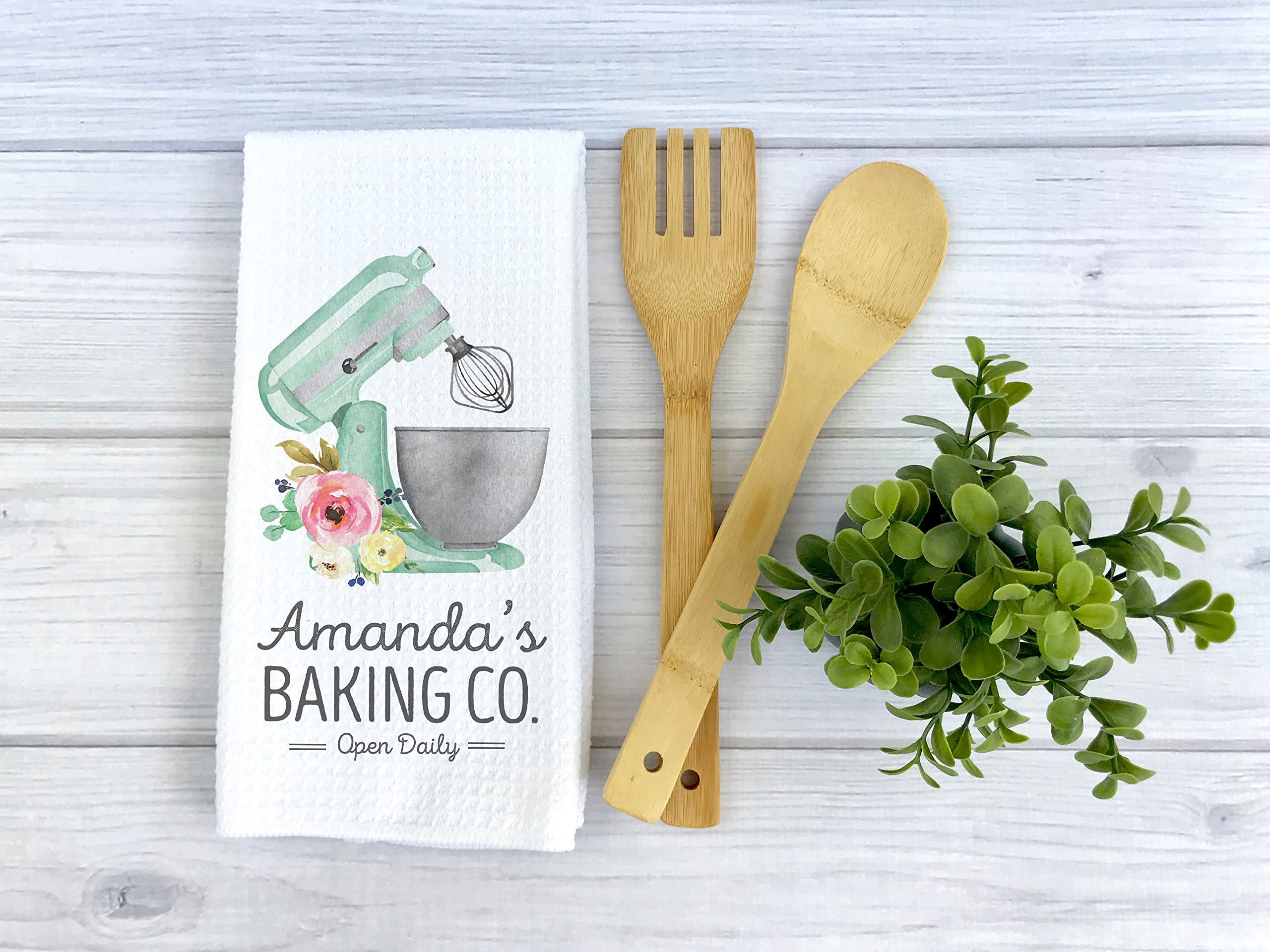 Floral Waffle Weave Kitchen Towels - Super Absorbent, Lint-Free Baking Towels for Sourdough, Cookies & Bread Making - Perfect for Bakers, Dish Drying & Counter Cleaning