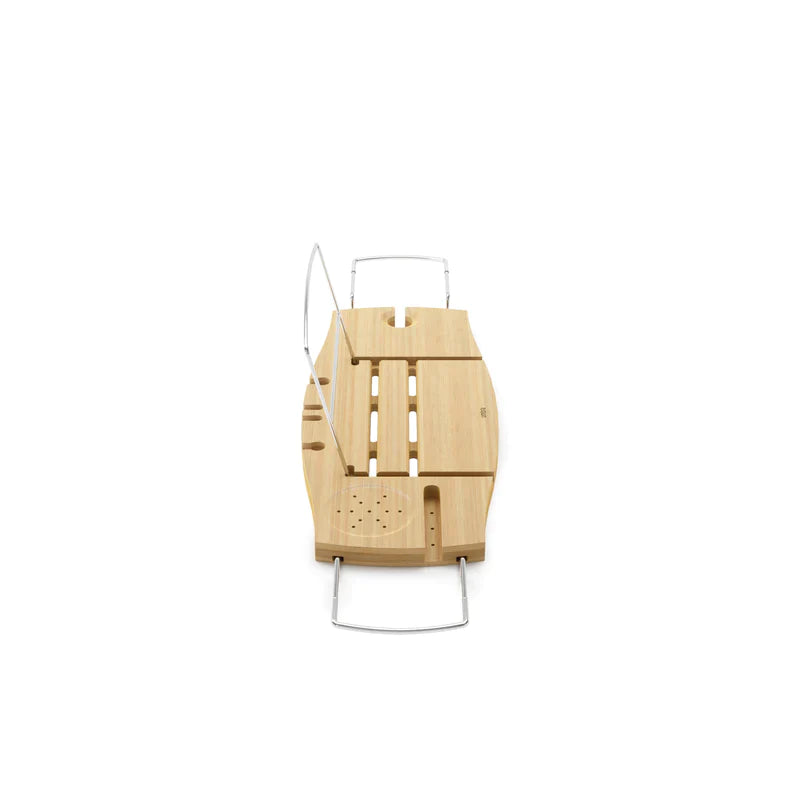 Aquala Bathtub Caddy Tray - Bamboo Bathtub Tray with Wine Glass Holder & Book Stand - Perfect for Relaxing Bath Time with Book, Wine, and Spa Essentials
