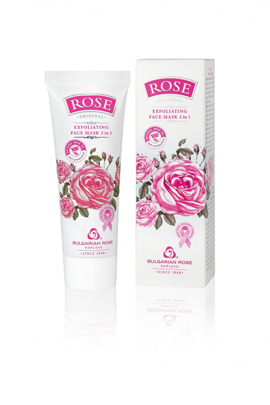 Bulgarian Rose Exfoliating Face Mask with Natural Rose Oil - Hydrating & Rejuvenating Facial Treatment for Smooth, Soft Skin - Brightening & Nourishing Formula - Perfect for Spa Nights & Self-Care Routines