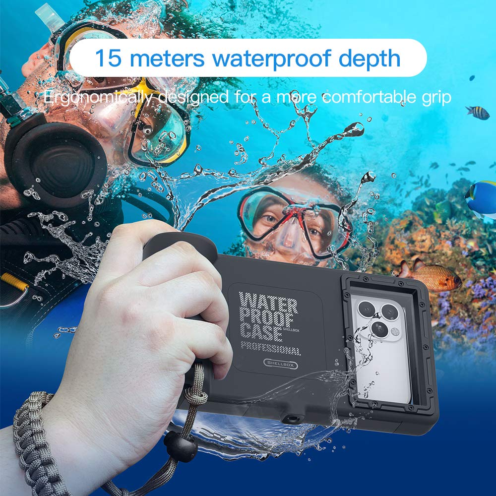 Waterproof Phone Case for Snorkeling & Diving - iPhone/Samsung Underwater Housing with Lanyard for Swimming & Photography