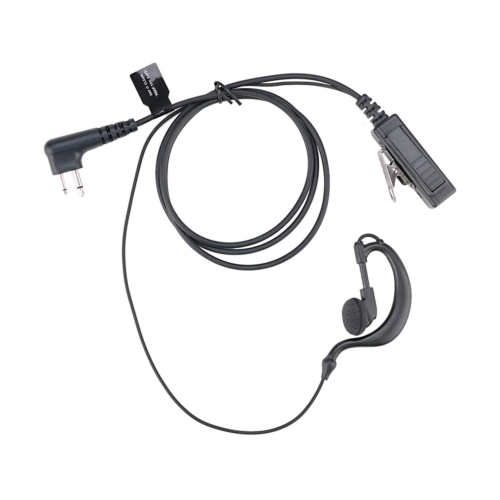 CP200 Earpiece Headset Compatible with Motorola Walkie Talkies CLS1110, CLS1413, CLS1450, GP88, RDM2070D, VL50 - G Shape PU Material Black - Perfect for Security, Construction & Event Staff Communication