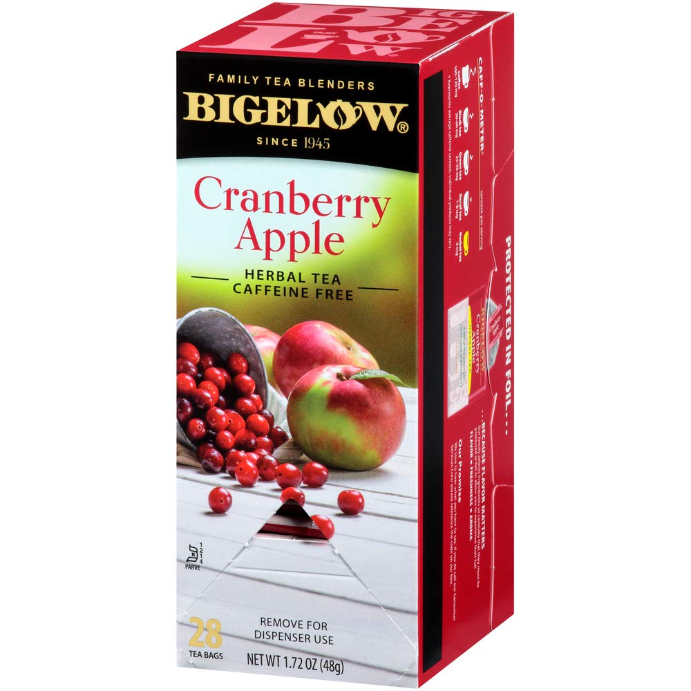Bigelow Cranberry Apple Hibiscus Herbal Tea Bags - 28 Count, All Natural Non-GMO Caffeine-Free Tea - Perfect for Relaxation, Afternoon Tea & Wellness Moments