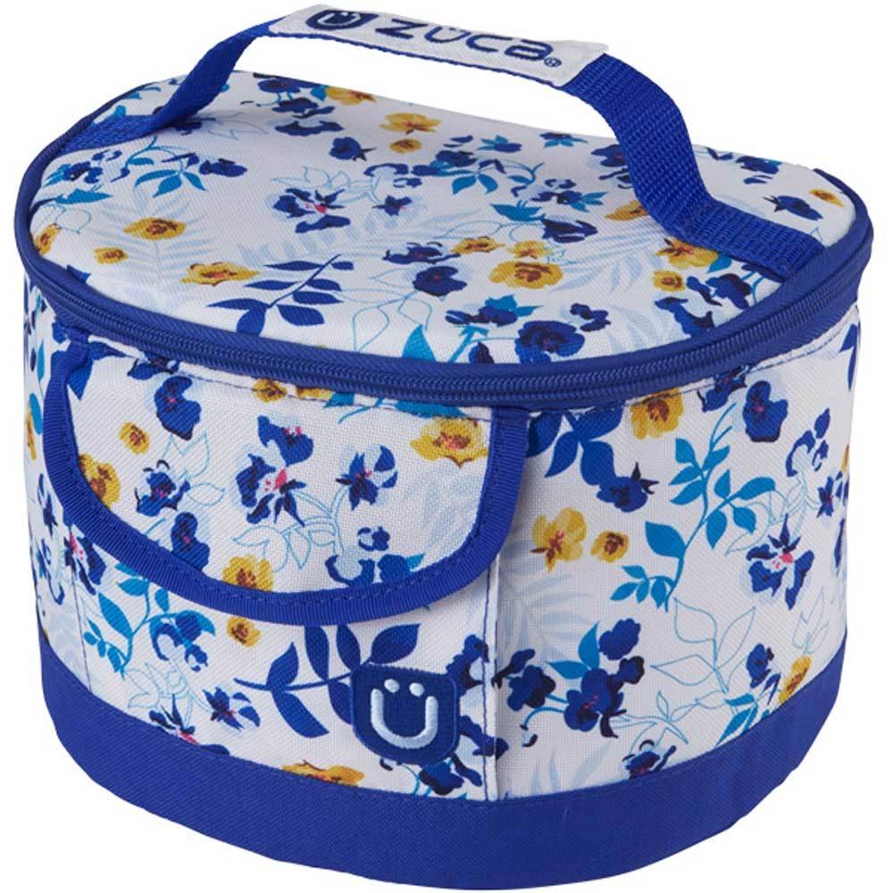 ZUCA Sport Bag - Boho Floral Gym Bag with Removable Seat Cover & Free Lunchbox (Blue Frame) - Perfect for Yoga, Dance Class & Travel Accessories