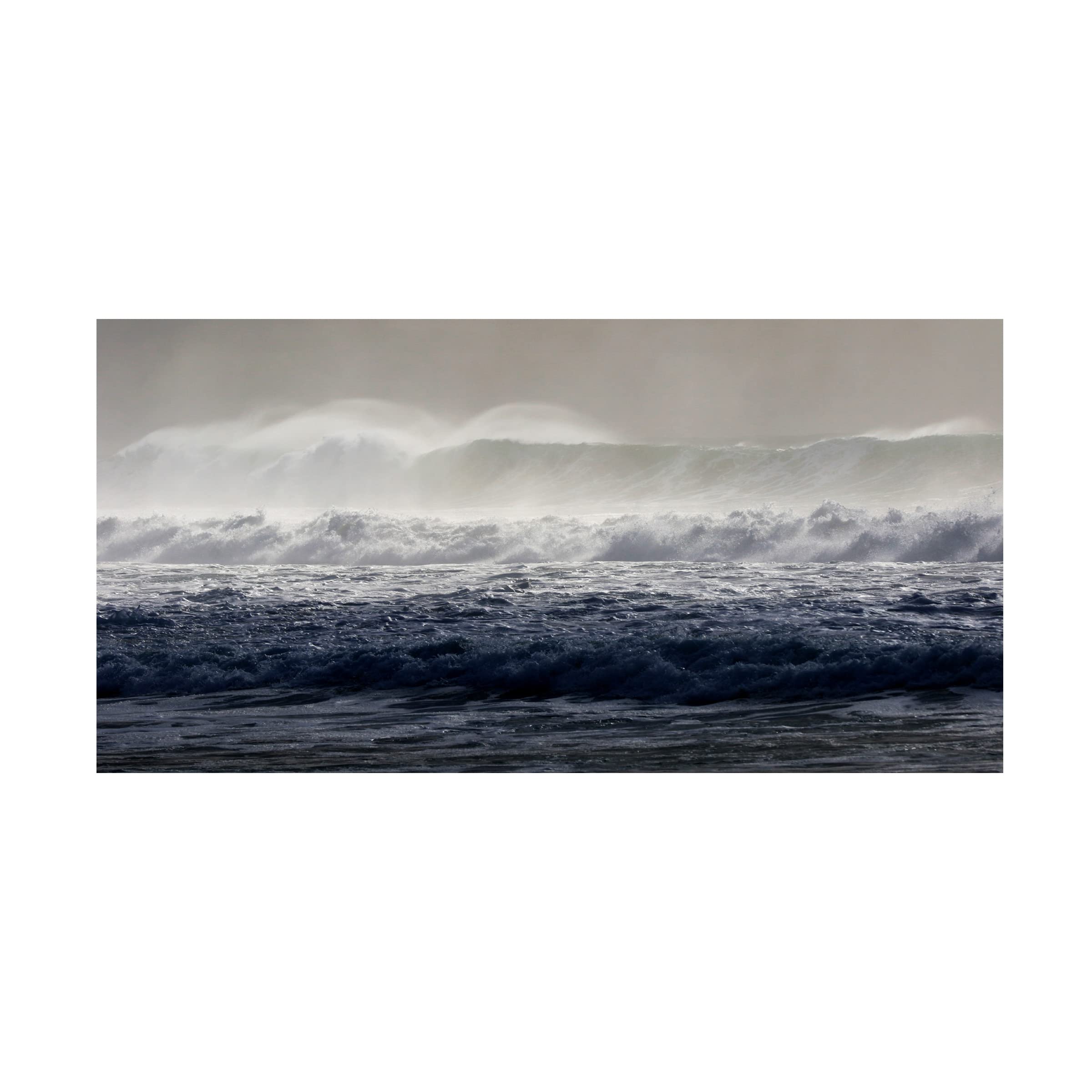 Trademark Fine Art 'Go With The Waves 2' Canvas Wall Art Print by Beata Czyzowska Young - Modern Ocean Wave Painting for Living Room, Bedroom & Office Decor