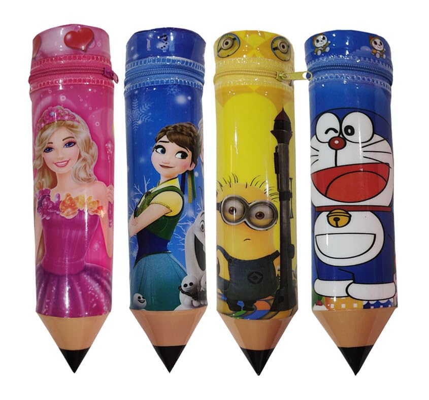 Pink Doll, Blue Doll, Minion & Doremon