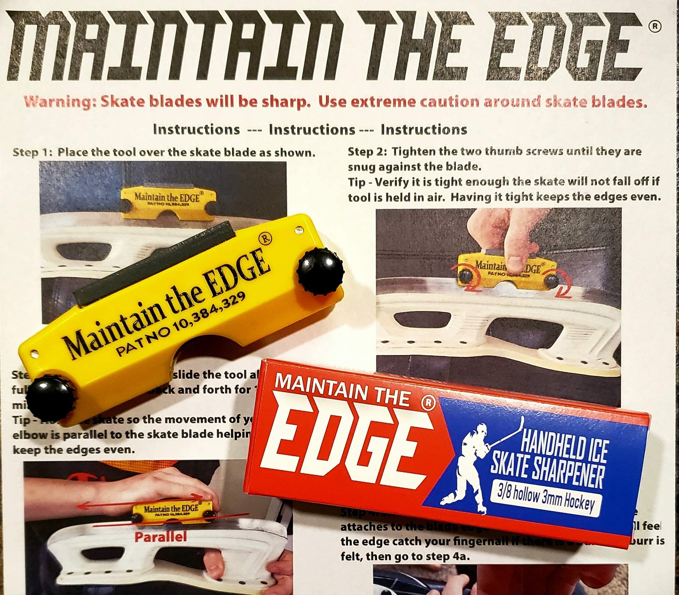 Professional Handheld Hockey Skate Sharpener - Portable Ice Skate Blade Sharpening Tool for Hockey Players - Perfect for On-the-Go Maintenance at Rinks & Home Practice