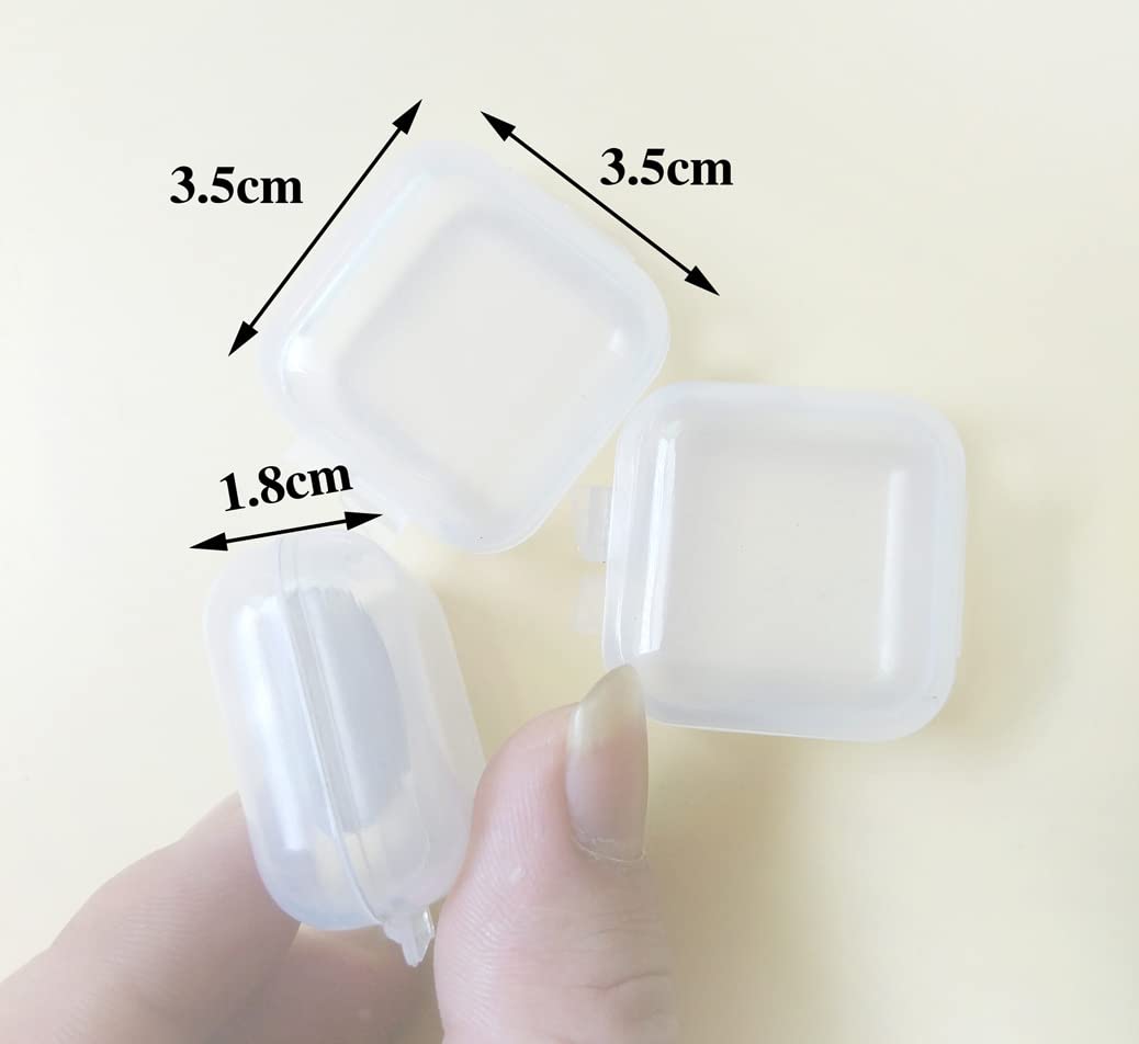 WOIWO 20-Pack Clear PP Plastic Earplug Storage Boxes - Small Jewelry Organizer for Ear Studs, Electronic Accessories & Mini Items | Portable Empty Cases for Travel, Home & Office Organization
