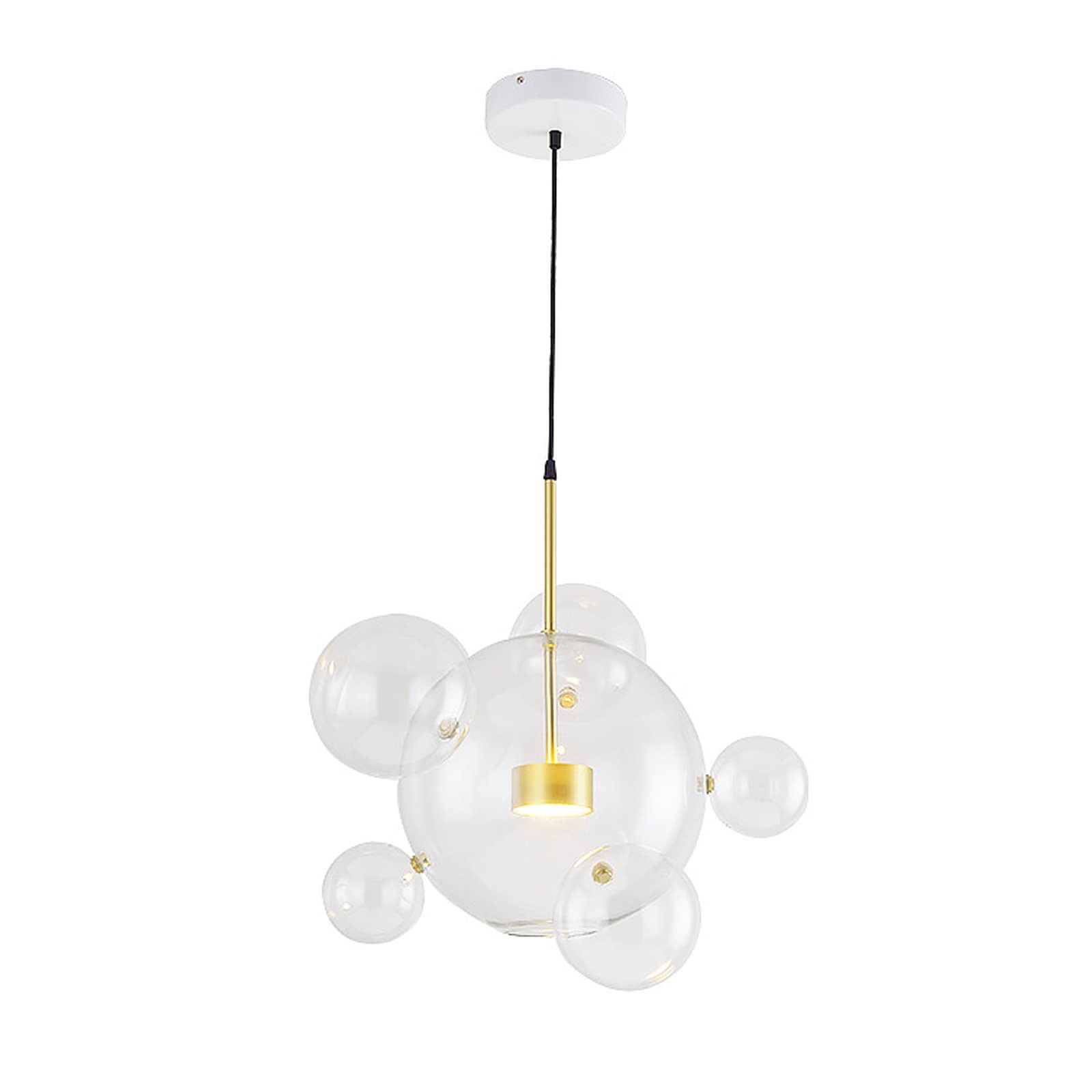 Mickey Mouse Pendant Light - Modern 5-Light Clear Glass Bubble Chandelier for Kitchen Island, Dining Room & Living Room - Warm White Artistic Sputnik Lighting | Perfect for Home Decor, Restaurant Ambience & Cozy Spaces