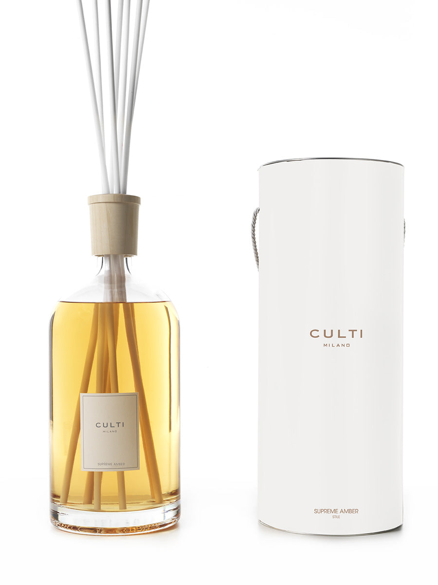 CULTI MILANO Stile Classic Diffuser - Supreme Amber Scented Reed Diffuser for Home & Office | Luxury Aromatherapy Essential Oil Diffuser for Relaxation & Stress Relief