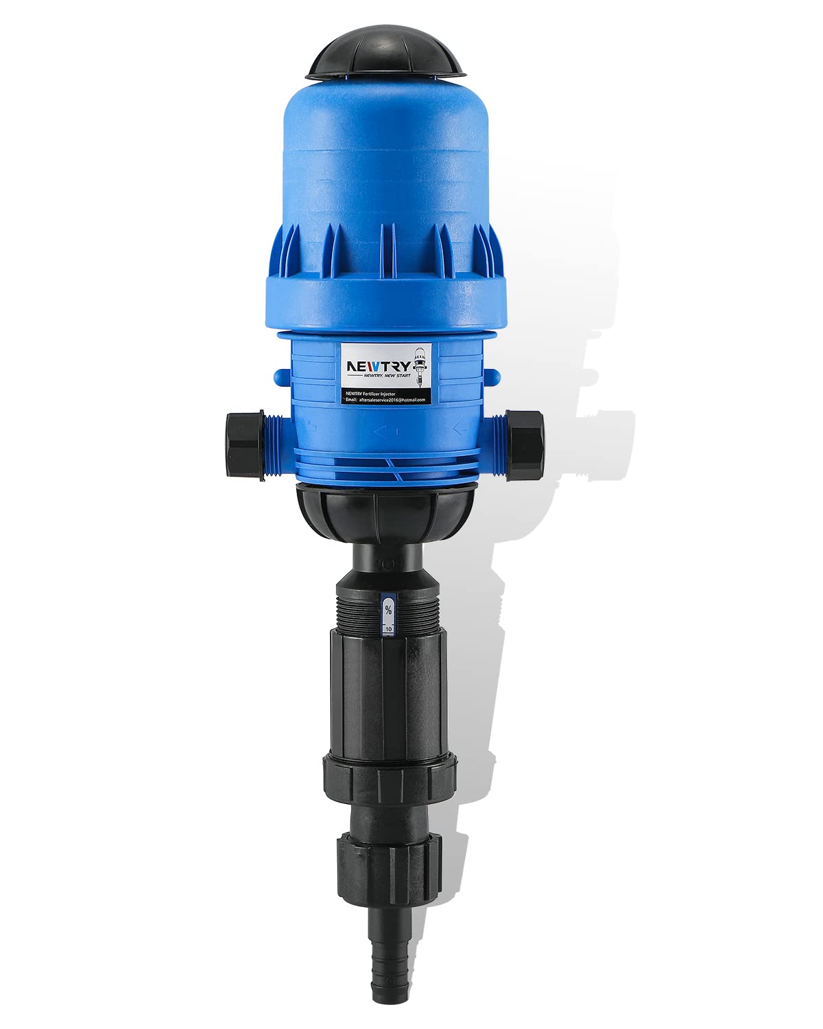 **NEWTRY 1%-10% Adjustable Fertilizer Injector for Drip Irrigation - Water Powered Dosing Pump, 3/4