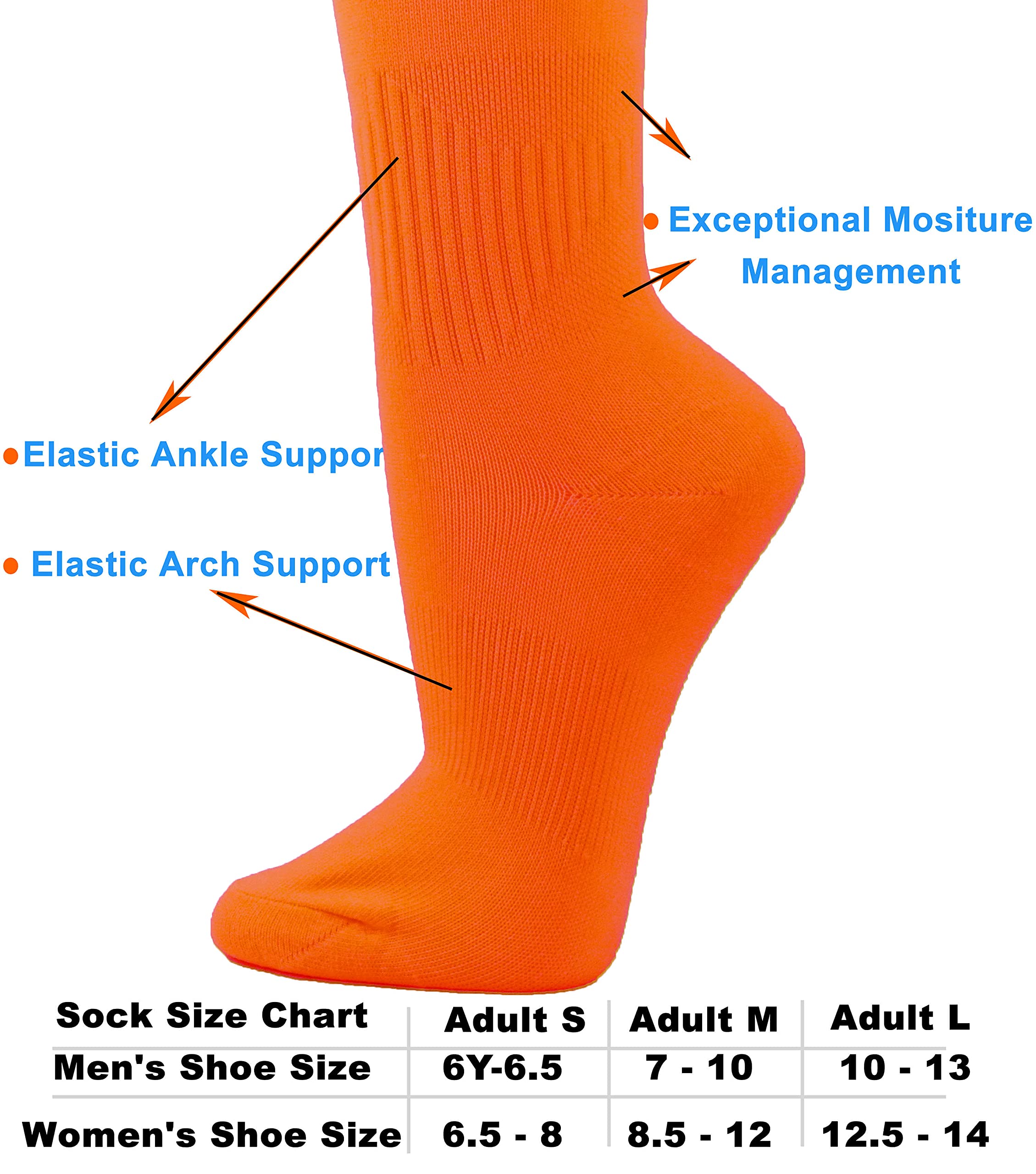 Affordable Polyester Soccer Knee High Socks for Men & Women - Breathable Team Sports Socks for Soccer, Football, Running & Gym Workouts - Perfect for Athletes & Casual Wear