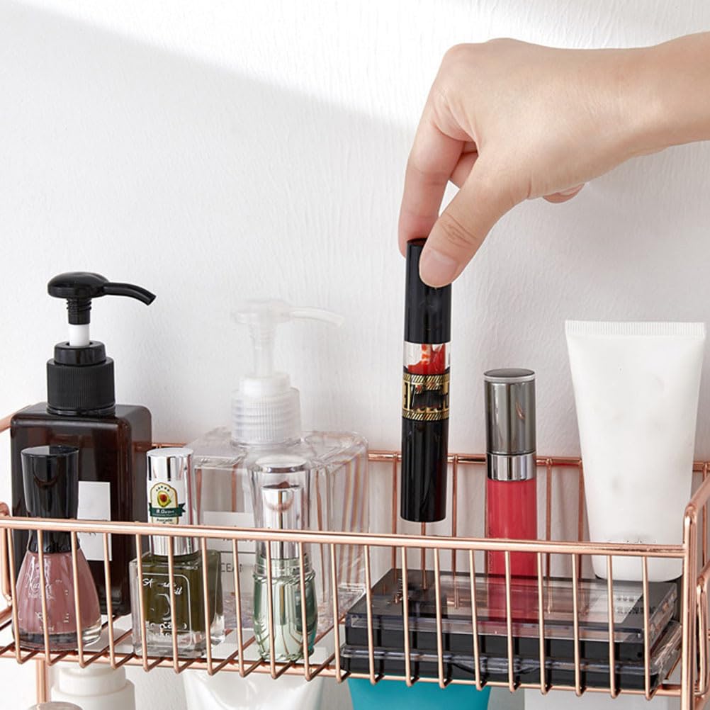 FOMIYES 2-Tier Wire Vanity Organizer Tray - Rose Gold Cosmetic Storage Shelf for Makeup, Jewelry & Bathroom Essentials | Perfect for Dresser, Vanity Table & Kitchen Countertop Organization