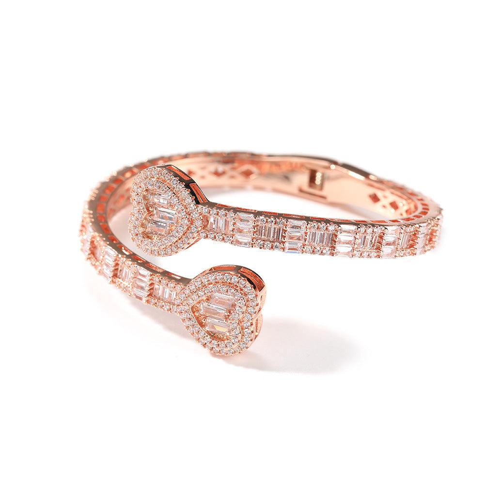 Geometric Diamond Love Spring Buckle Bracelet for Women - Elegant Fashion Jewelry Gift for Valentine's Day, Anniversary & Special Occasions