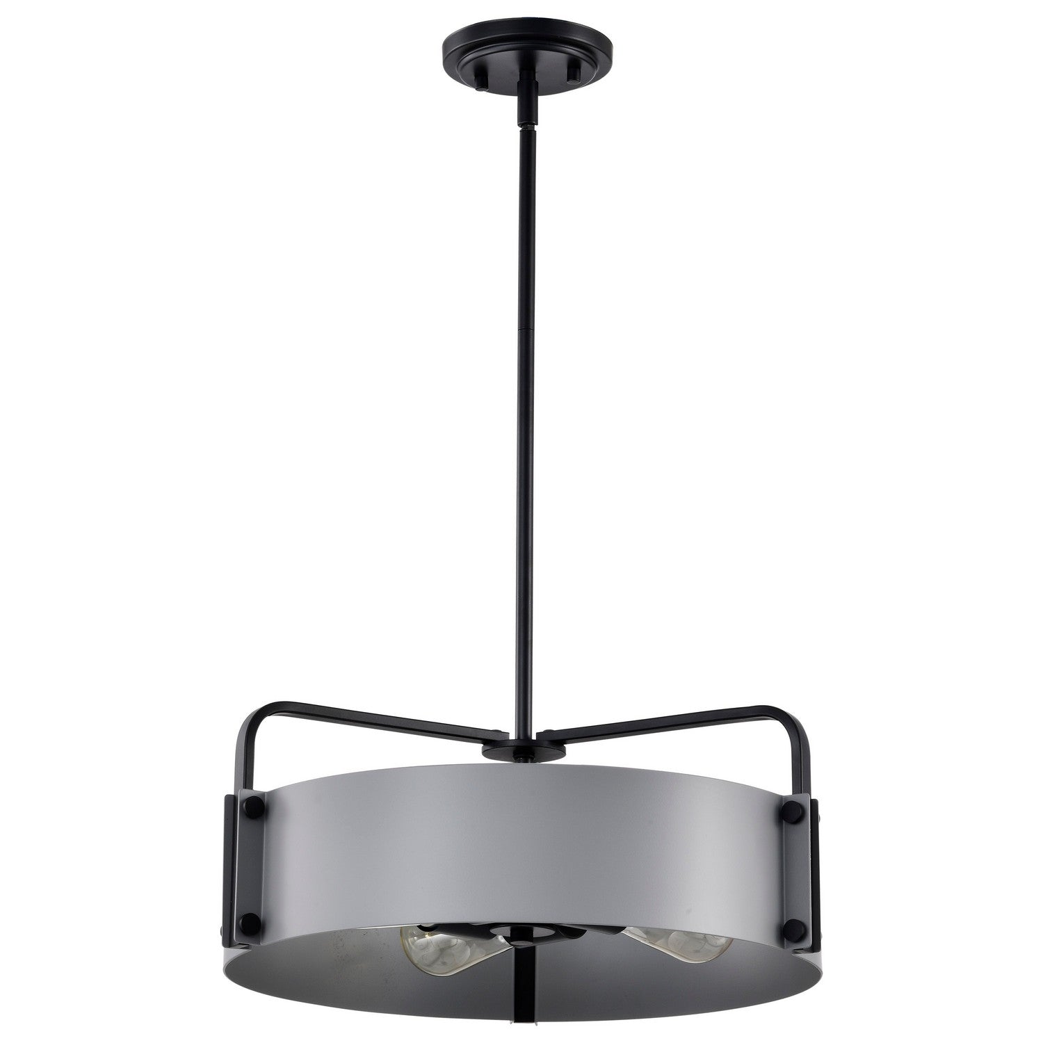 Altos 18 Inch 4-Light Modern Pendant Lighting Fixture - Matte Gray & Matte Black Finish for Kitchen Island, Dining Room, or Entryway Lighting