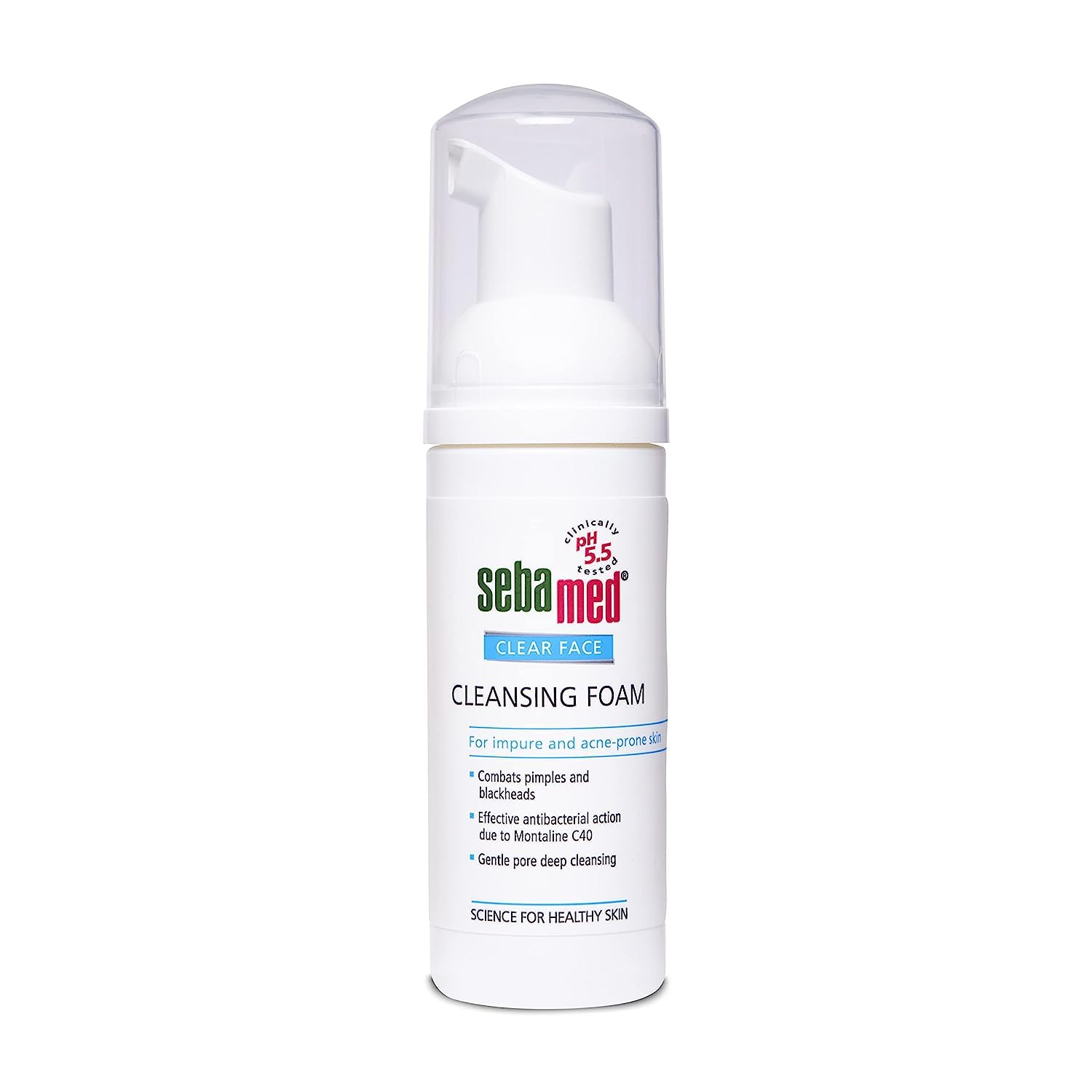 Minton Clear Face Foam 50ml | pH 5.5 Gentle Cleanser for Acne, Pimples & Blackheads | Montaline C40 Formula | Oil-Free Deep Pore Cleansing | Perfect for Daily Skincare Routine & Sensitive Skin