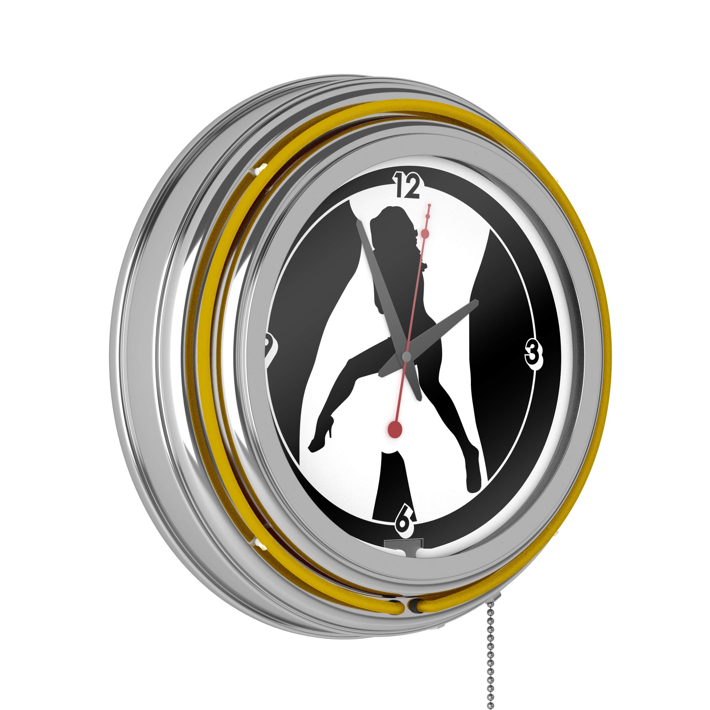 Shadow Babes C Series Neon Clock with Dual Rings - Yellow Wall Clock for Bedroom, Living Room, and Gaming Room Decor