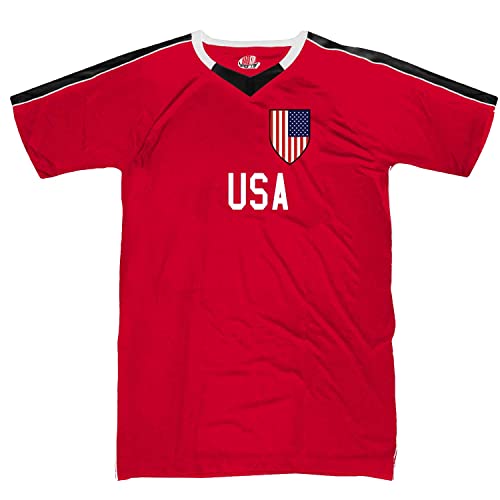 Scarlet Red and White V-neck