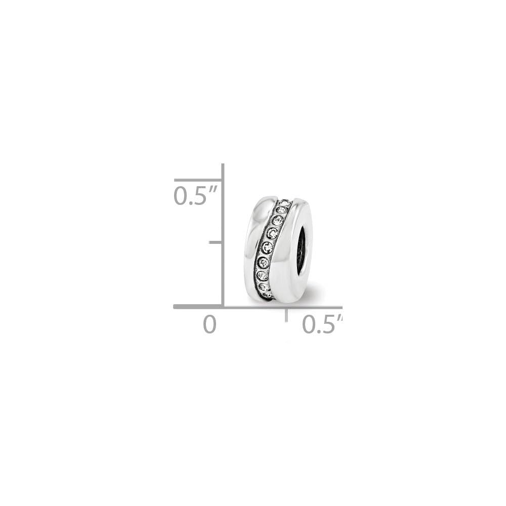 Black Bow Sterling Silver Charm with White Crystals - Perfect for Jewelry Making & Gifts