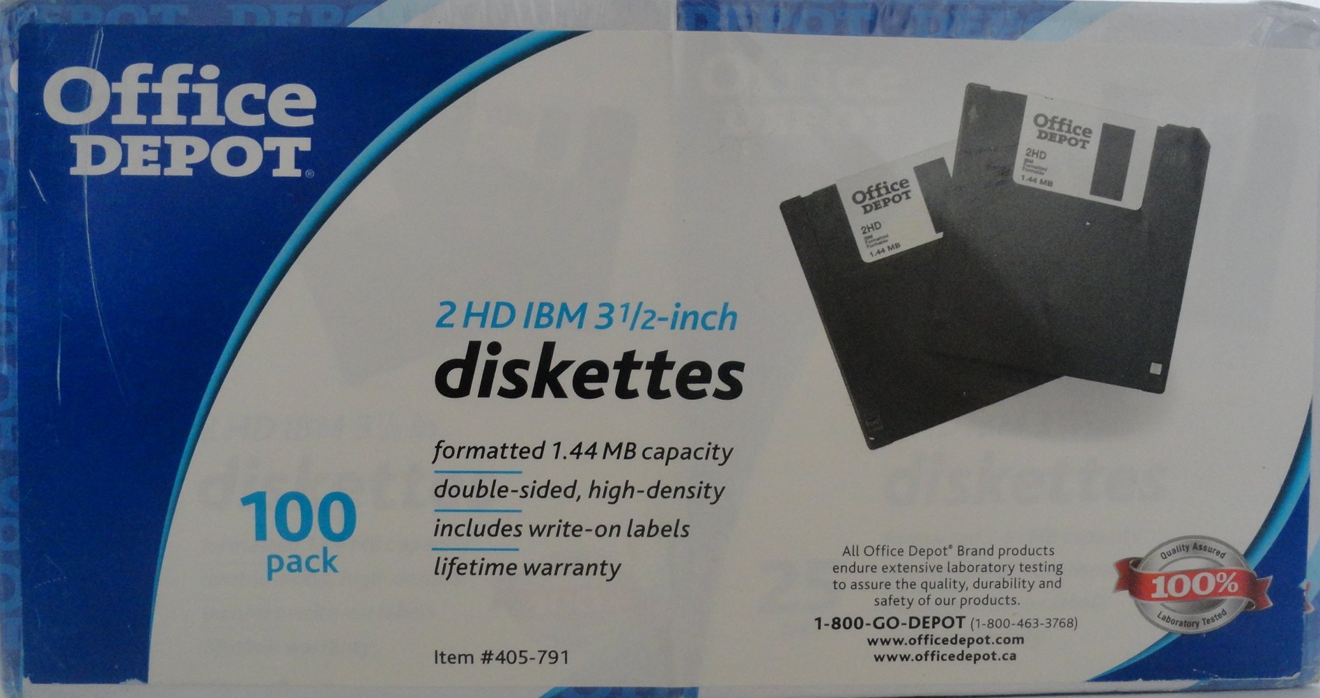 IBM Format 3.5in Diskettes Box of 100 - Office Supplies for Data Storage