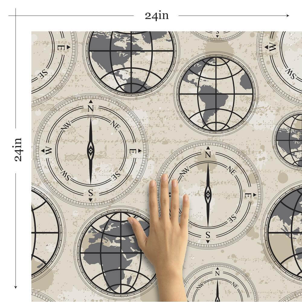 Grey and Beige Peel & Stick Removable Wallpaper - Self-Adhesive Decorative Wall Covering for Bedroom, Living Room, Office & Nursery - Easy to Install & Remove - Pattern 3503