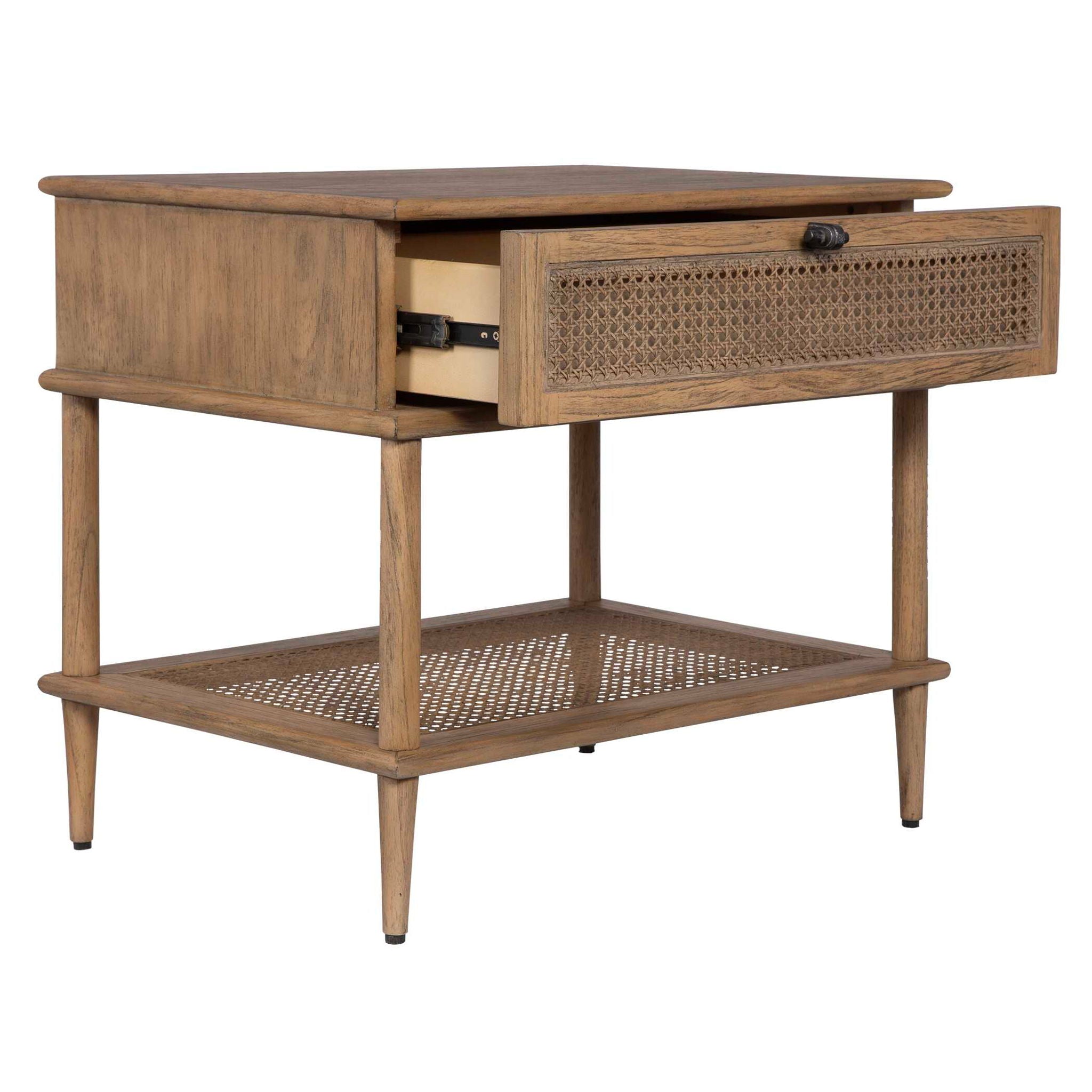 Coast Rattan Cane Side Table - Light Brown End Table for Living Room, Bedroom, or Patio - Natural Woven Accent Table for Home Decor