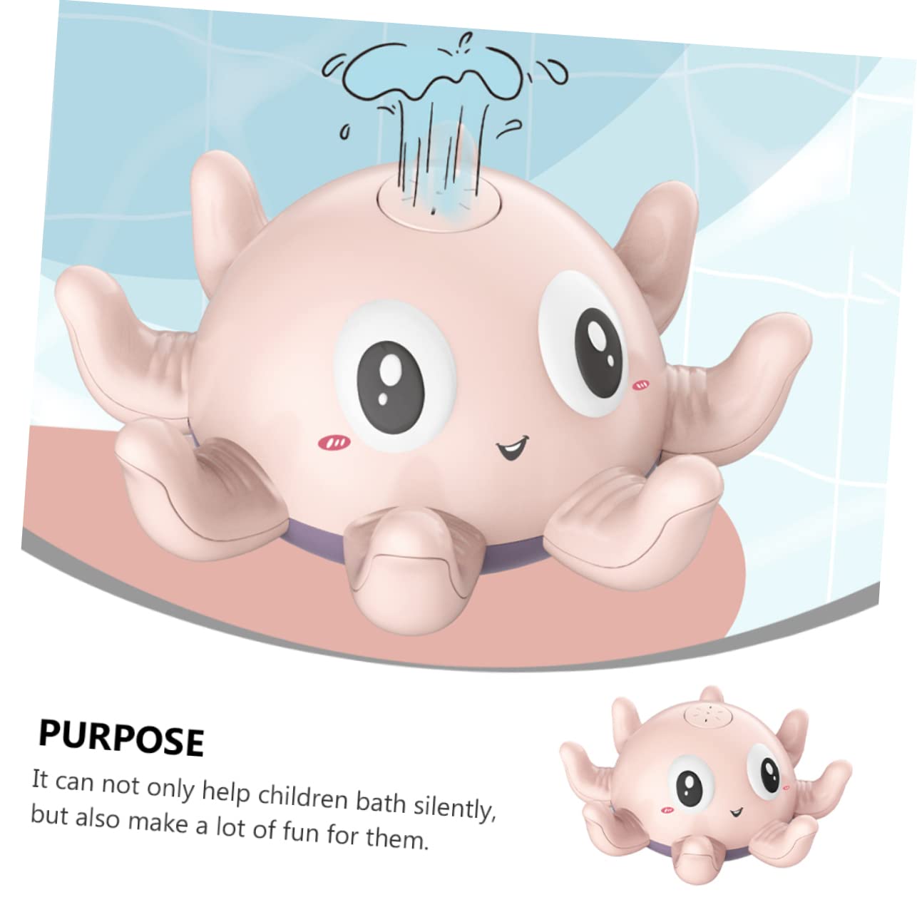 VICASKY 3-Pack Glow in The Dark Octopus Water Spray Toys - Fun Pool, Bathtub & Beach Splash Toys for Kids, Outdoor Summer Water Play (Pink)
