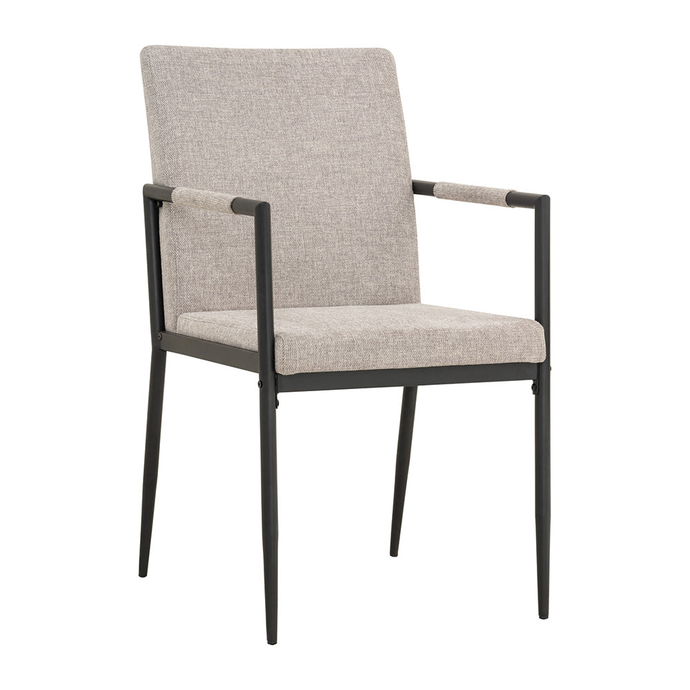 FERMA Modern Dining Chair - Grey Upholstered Seat, Sturdy Metal Legs - Perfect for Kitchen, Dining Room, and Home Office