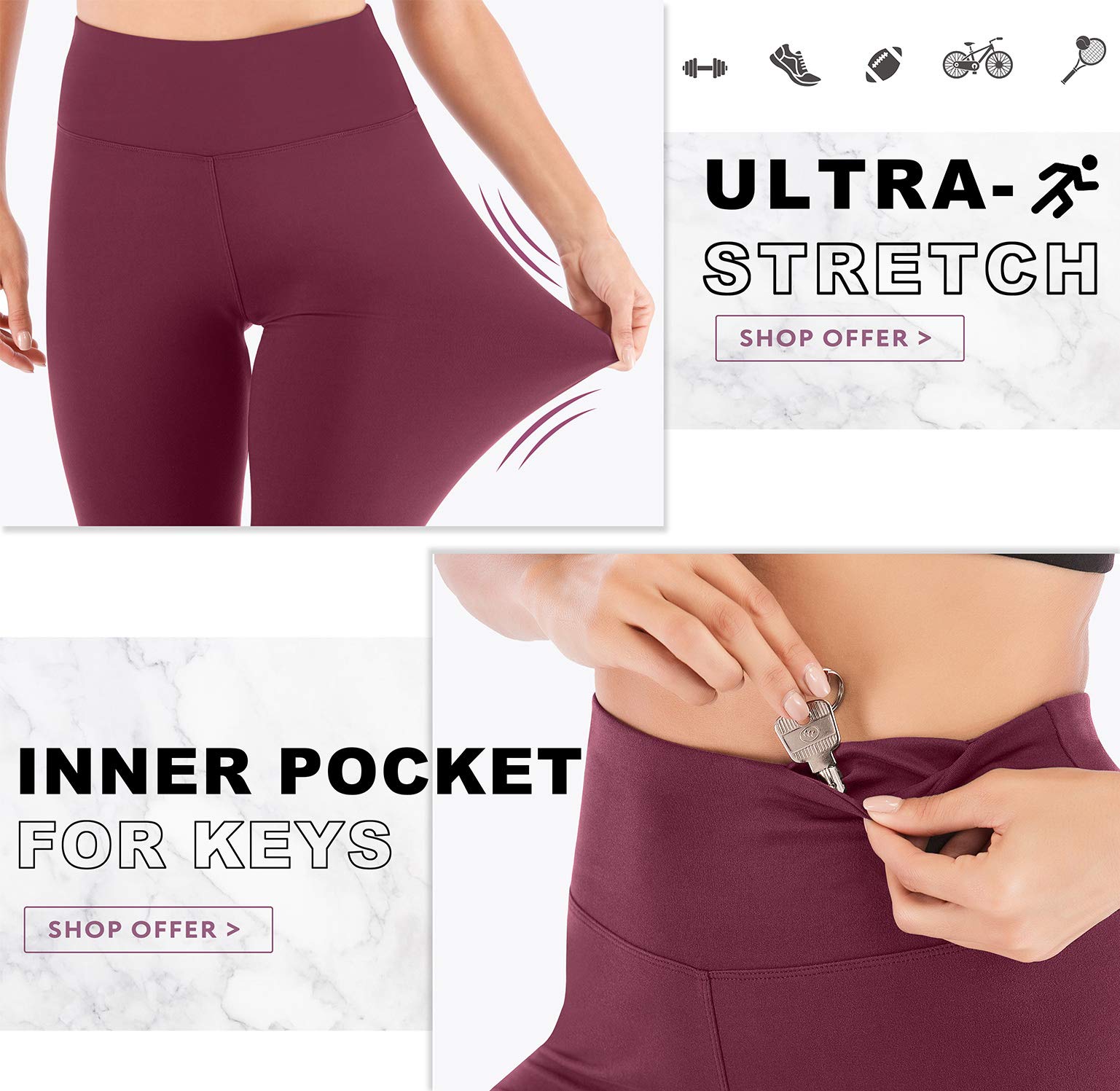 IUGA High Waisted Yoga Pants for Women - Running, Workout & Gym Leggings with Inner Pocket - Tummy Control & Comfortable Stretchy Fabric - Perfect for Yoga, Pilates & Lounge Wear