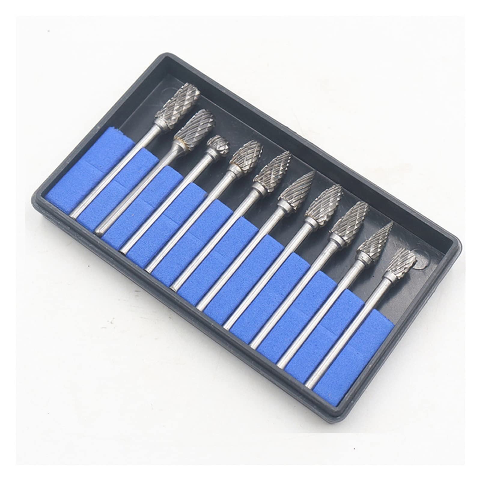 DOLUNTO 10-Piece 1/8-Inch Shank Tungsten Carbide Rotary Drill Bit Set - HSS Steel Cone & Diamond Drill Bits for Metal, Wood, Glass, Ceramic - Perfect for DIY, Jewelry Making & Home Improvement Projects