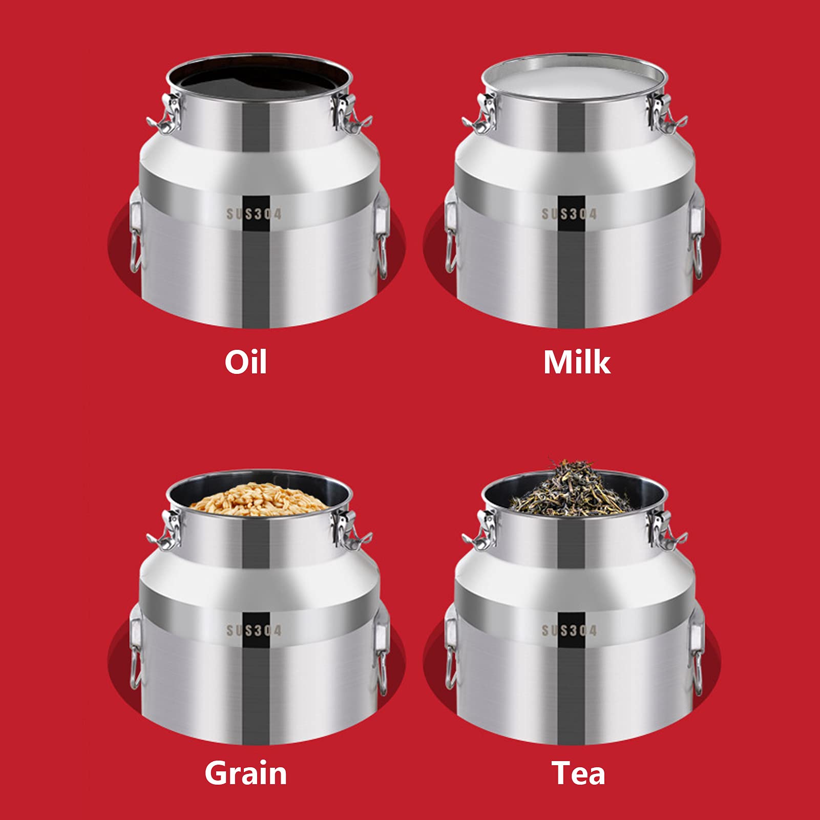 30L / 7.95 Gallon Stainless Steel Milk Can - Heavy Duty Wine Pail & Liquid Storage Container with Airtight Lid - Ideal for Dairy, Brewing, Catering & Farm Use (Also Available in 20L/5.5 Gallon)