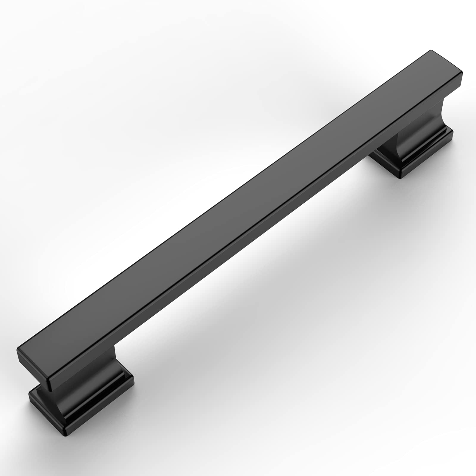 10 Pack Matte Black Cabinet Pulls 5 Inch (128mm) Hole Centers - Amerdeco Kitchen Cabinet Handles & Drawer Pulls for Cabinets, Cupboards, Dressers - Durable Cabinet Hardware for Modern & Farmhouse Kitchens