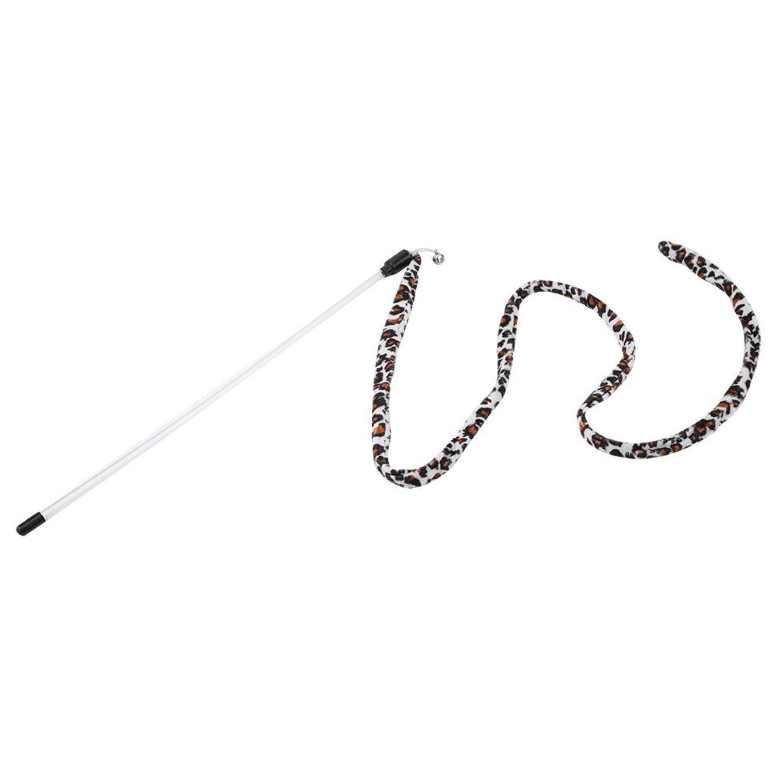 Naroote Interactive Cat Wand Toy with Leopard Print Tail & Bell - Fun Teaser String Toy for Cats & Kittens - Perfect for Indoor Play, Exercise & Bonding with Your Pet