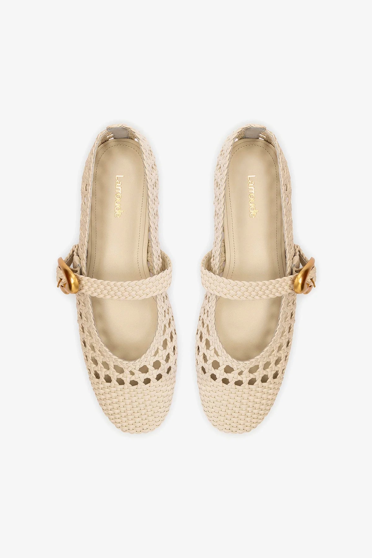 Verona Macrame Ballet Flat Shoes for Women - Ivory Leather Comfortable Slip-On Loafers | Perfect for Casual Wear, Office, and Travel
