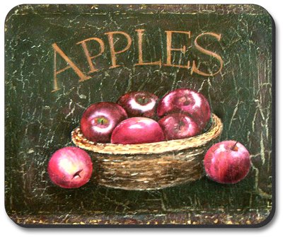 Dark Apples Art Plates Mouse Pad - Non-Slip Gaming & Office Desk Mat for Computers, Laptops - Perfect for Home, Work & Gaming Setups
