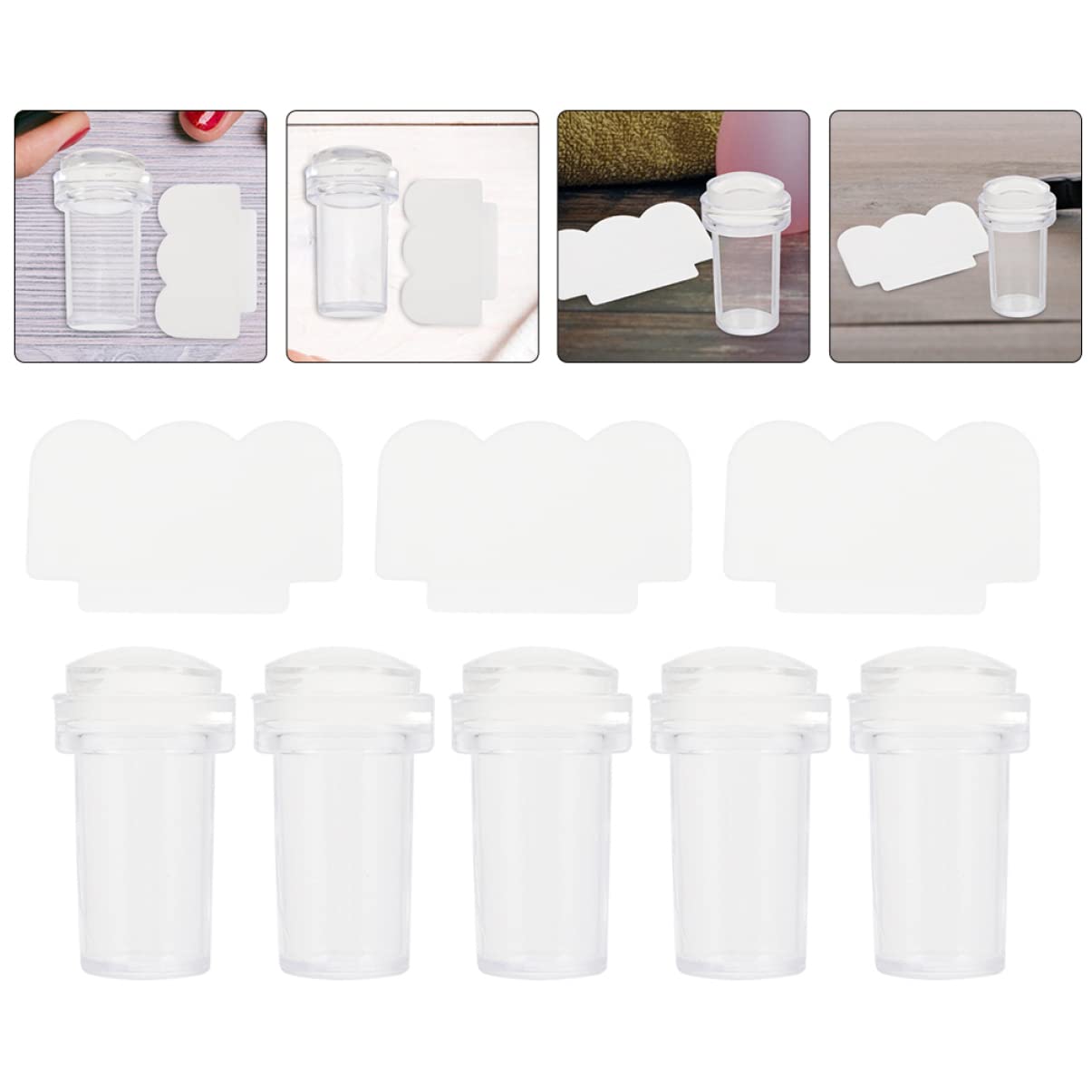 Beaupretty 15 Sets Nail Stamp Kit with Scraper & Silicone Heads - Nail Art Stamping Tools for Manicure, Portable Nail Stamper & Seal Kit - Perfect for DIY Nail Designs at Home or Salon