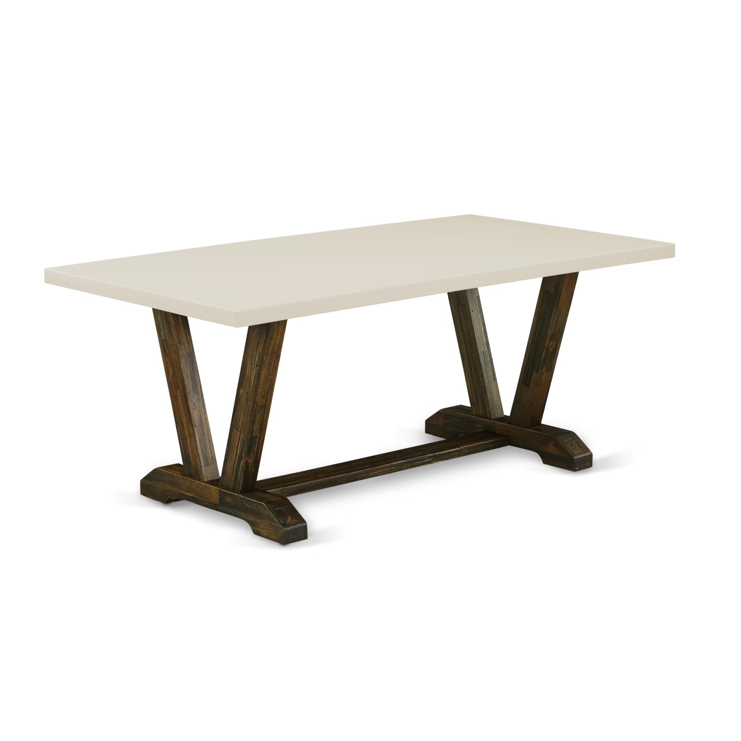 East West Furniture 5-Piece Dining Table Set for 4 - 40x72 Inch Rectangle Kitchen Table with V-Legs & 4 Limelight Linen Fabric Parson Chairs, Multi-Color - Perfect for Small Space Dining Rooms, Breakfast Nooks, and Cozy Kitchen Gatherings