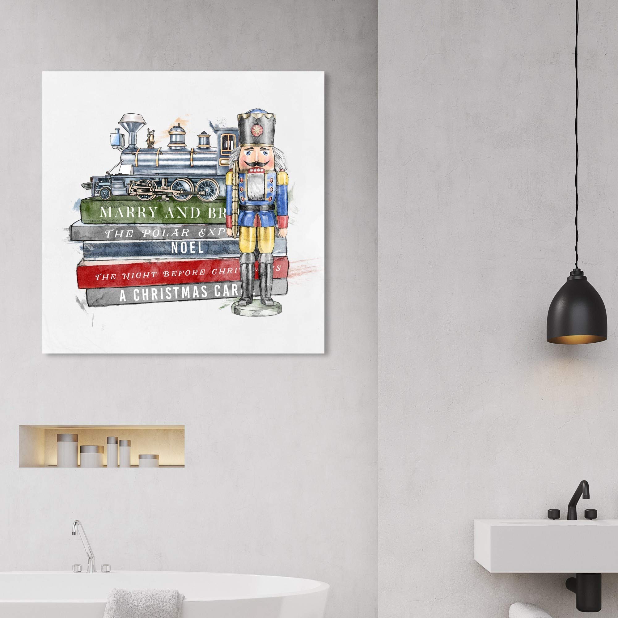Wynwood Studio Seasonal Wall Art Canvas Prints 'Festive Books and Toys' - 30