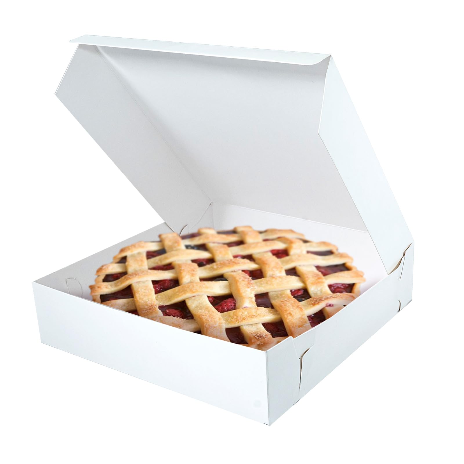 10x10x2.5 Inches White Bakery Pie Boxes - 250 Count Premium Pastry Packaging for Pies, Donuts, Cookies & Muffins - Perfect for Bakeries, Cafes & Home Bakers